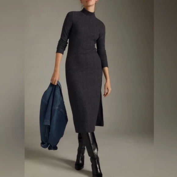 Anthropologie Daily Practice Turtleneck Side Slit Dress - Picture 1 of 7